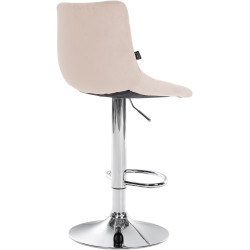 Ensemble de 2 tabourets de bar Jerry en velours chromé beige