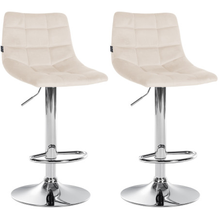 2er Set Barhocker Jerry Samt chrom
