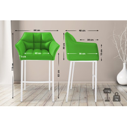 Tabouret de bar Damaso avec structure à 4 pieds, vert