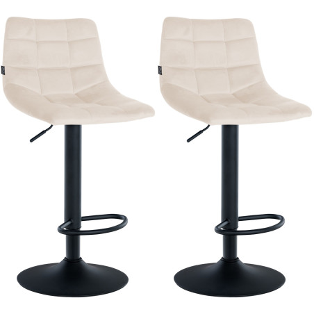 2er Set Barhocker Jerry Samt schwarz