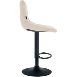 Juego de 2 taburetes de bar Jerry en terciopelo Crema,Negro