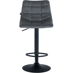 Lot de 2 tabourets de bar Jerry velours noir gris foncé