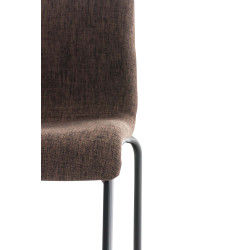 Tabouret de bar Hoover, tissu, piètement à 4 pieds, noir brun