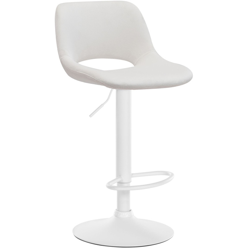 Tabouret de bar en velours blanc Camden