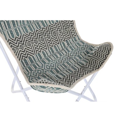 Chaise de jardin DKD Home Decor Bleu Blanc Vert Fer 74 x 65 x 90 cm