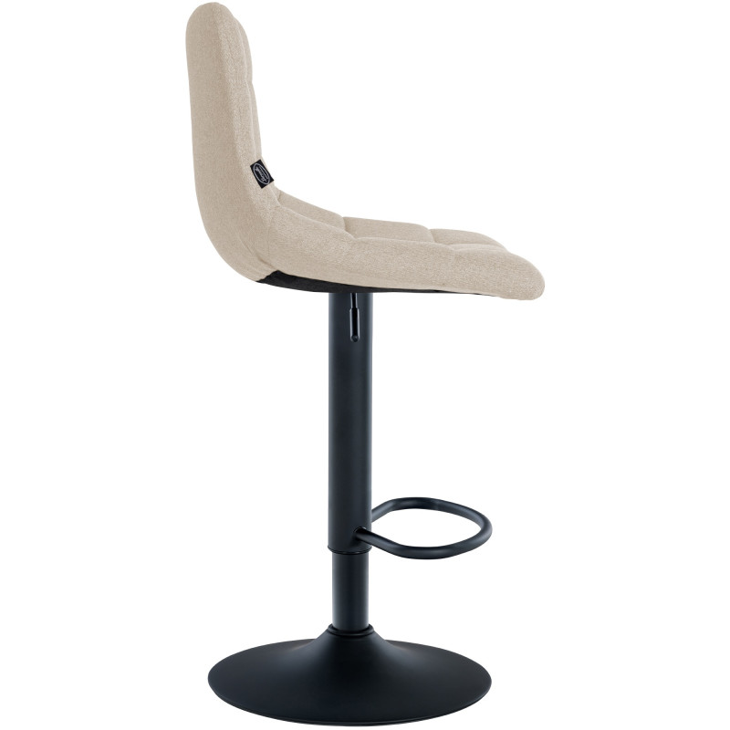 Set de 2 Taburetes de bar Jerry en tela Crema,Negro