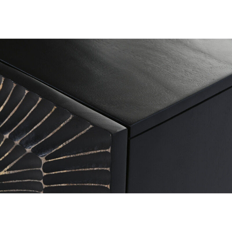 Buffet Home ESPRIT Noir Doré Métal Bois de manguier 81 x 45 x 75 cm