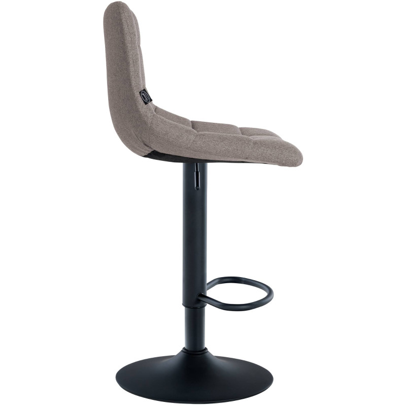 Ensemble de 2 tabourets de bar Jerry, tissu noir gris