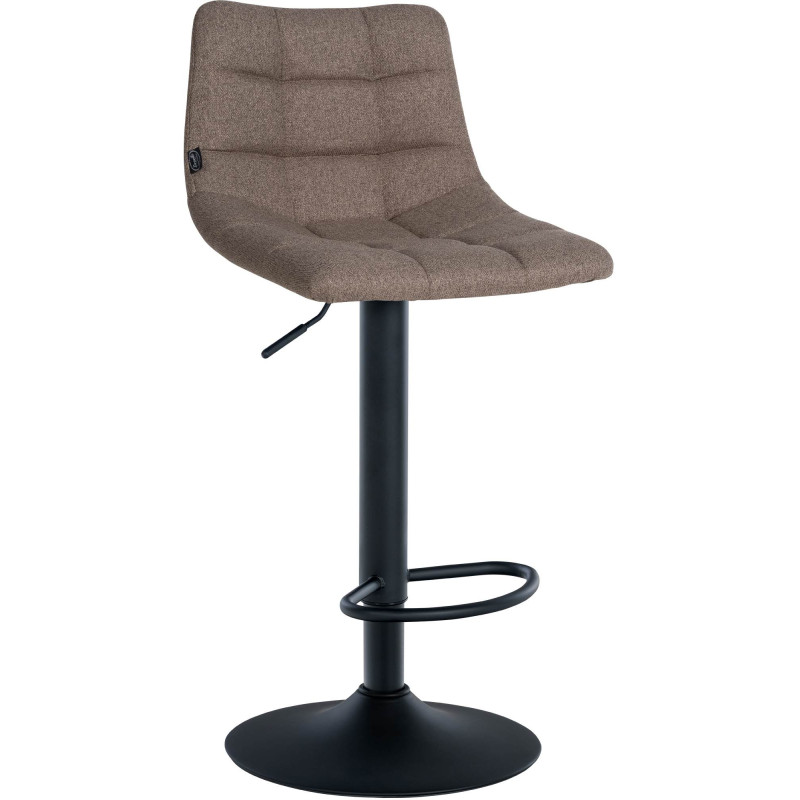 Ensemble de 2 tabourets de bar Jerry, tissu noir taupe