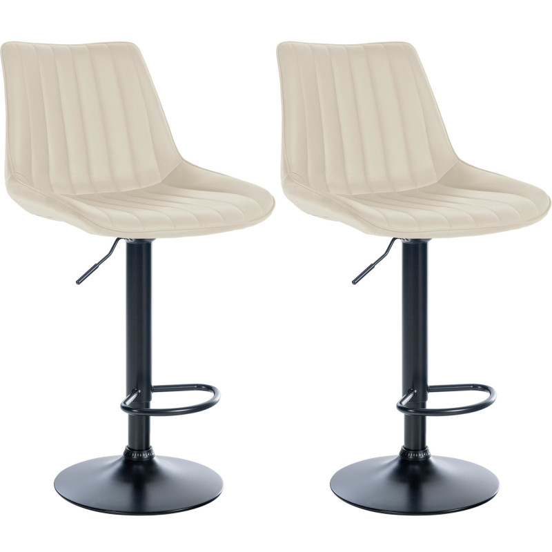 Lot de 2 tabourets de bar Toni simili cuir noir