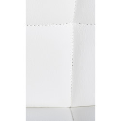 Lot de 2 tabourets de bar Feni, simili cuir, blanc