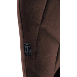 Lot de 2 tabourets de bar Lazio, velours, marron chromé