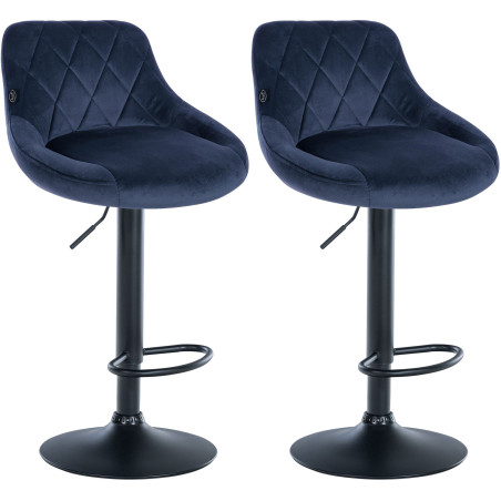 2er Set Barhocker Lazio Samt schwarz