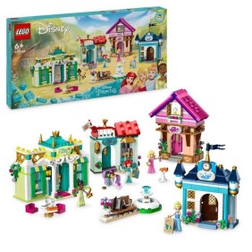 LEGO 43246 Disney Princess Les Aventures des Princesses Disney au Marché, Jouet avec 4 Mini Poupées : Ariel, Cendrillon