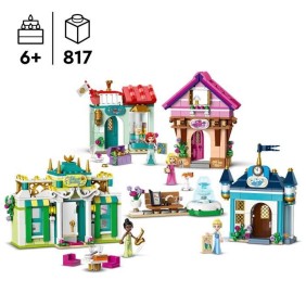 LEGO 43246 Disney Princess Les Aventures des Princesses Disney au Marché, Jouet avec 4 Mini Poupées : Ariel, Cendrillon