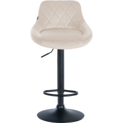 Set de 2 Taburetes Lazio en terciopelo Crema,Negro