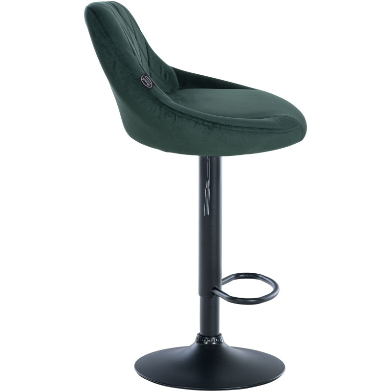 Set de 2 Taburetes Lazio en terciopelo Verde oscuro,Negro