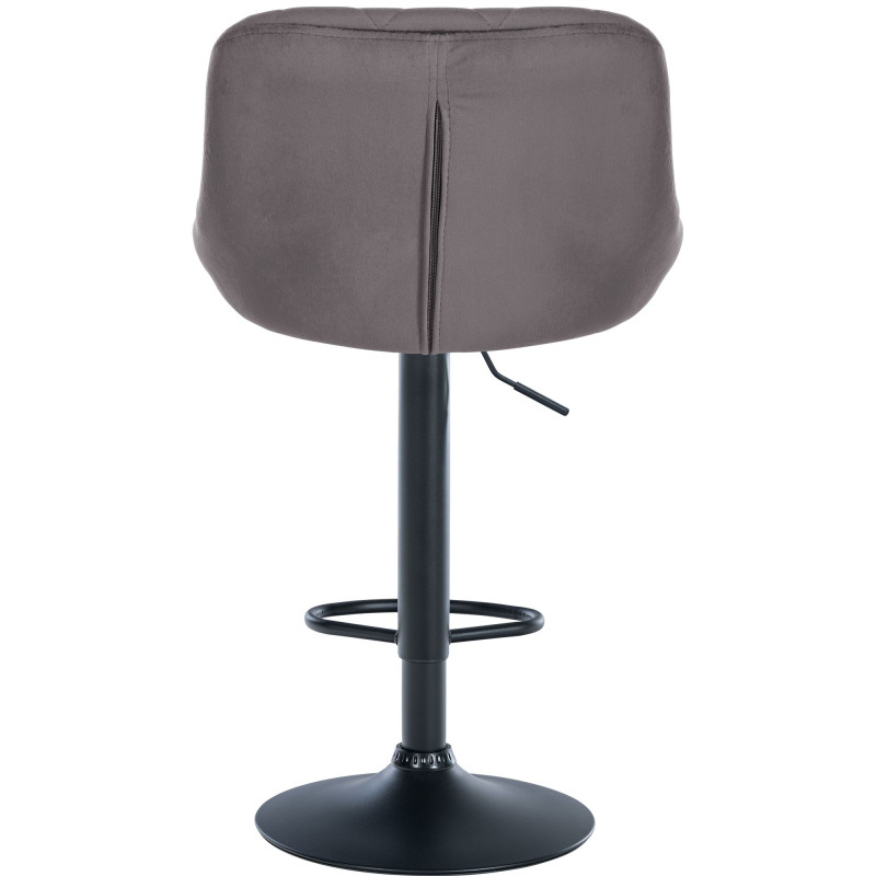 Lot de 2 tabourets de bar Lazio en velours noir et gris