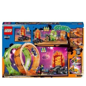 LEGO 60339 City Stuntz L'Arene de Cascade avec Double Looping, Monster Truck Jouet, avec Moto, Figurine Cascadeur, Enfants Des 7