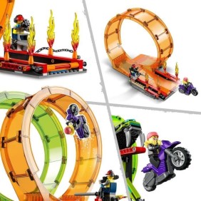 LEGO 60339 City Stuntz L'Arene de Cascade avec Double Looping, Monster Truck Jouet, avec Moto, Figurine Cascadeur, Enfants Des 7