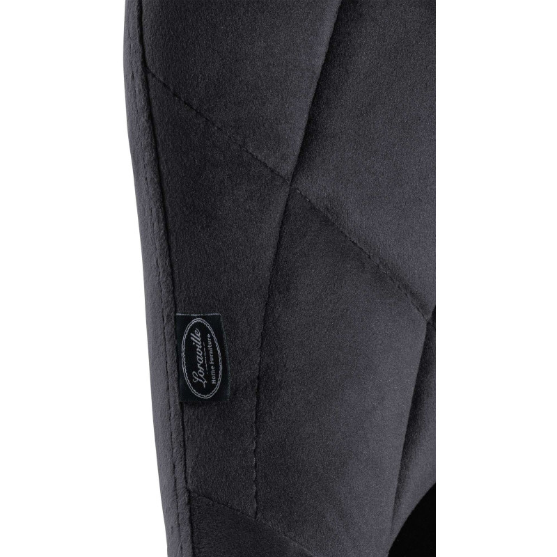 Set de 2 Taburetes Lazio en terciopelo Gris oscuro,Blanco