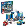 LEGO City 60370 La Course-Poursuite au Poste de Police, Voiture en Jouet et Moto, Prison