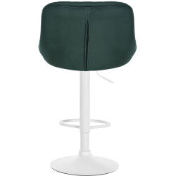 Set de 2 Taburetes Lazio en terciopelo Verde oscuro,Blanco