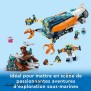 LEGO City 60379 Le Sous-Marin d'Exploration en Eaux Profondes, Jouet avec Plongeur, et Requin