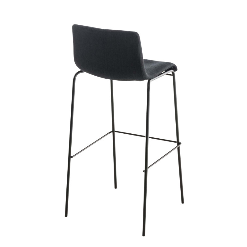 Tabouret de bar Hoover tissu 4 pieds structure noir noir