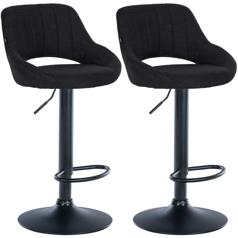 Lot de 2 tabourets de bar Milet tissu B