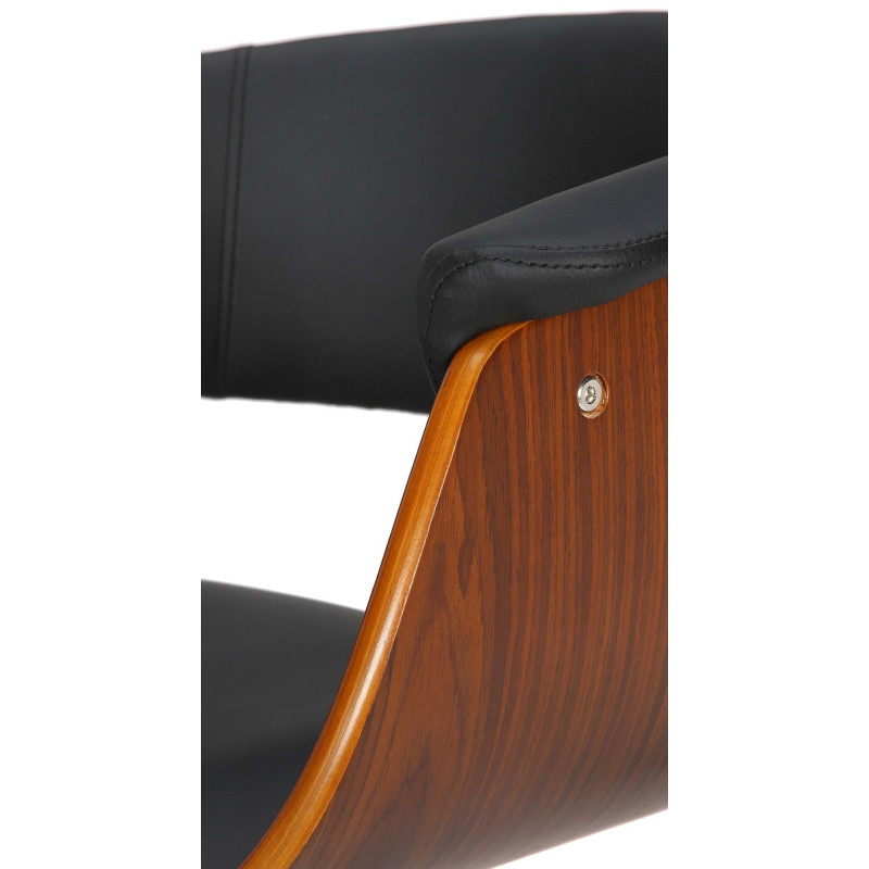 Set de 2 Taburetes de bar Vestal Nogal/negro,Simil cuero