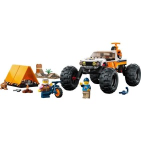 LEGO City 60387 Les Aventures du 4x4 Tout-Terrain, Jouet Monster Truck, Jeu Camping