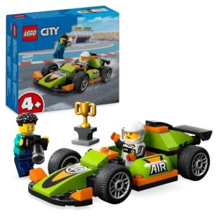 LEGO 60399 City La Voiture de Course Verte, Jouet pour Garçons et Filles Des 4 Ans, avec Photographe et Pilote