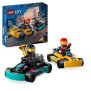 LEGO 60400 City Les Karts et les Pilotes de Course, Jouet avec 2 Karting, avec 2 Minifigurines de Pilotes de Voitures