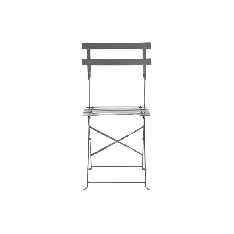 Ensemble Table + 2 Chaises Home ESPRIT Gris 60 x 60 x 71 cm