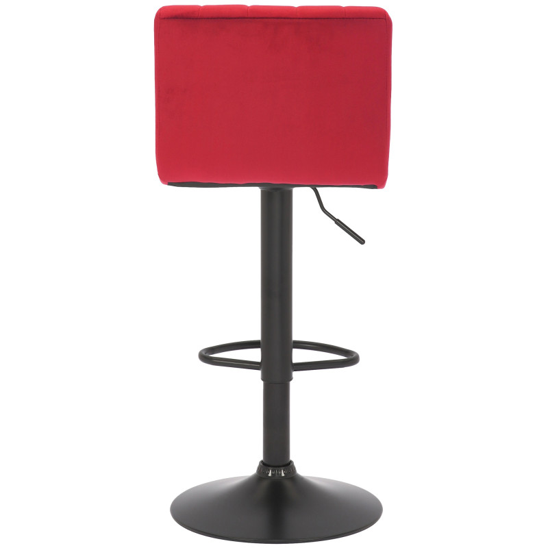Ensemble de 2 tabourets de bar Jamie en velours rouge