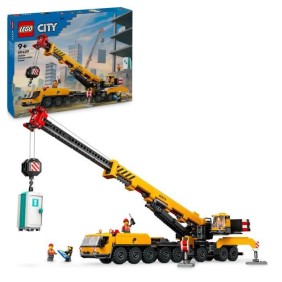 LEGO City 60409 La grue de chantier mobile jaune, set de construction cadeau pour enfants