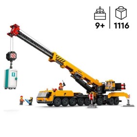 LEGO City 60409 La grue de chantier mobile jaune, set de construction cadeau pour enfants