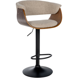 Tabouret de bar en tissu Vestal noix/crème