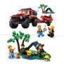 LEGO 60412 City Le Camion de Pompiers 4x4 et le Canot de Sauvetage, Jouet avec Bateau, Remorque et Minifigurines