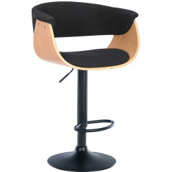 Lot de 2 tabourets de bar Vestal tissu naturel/noir