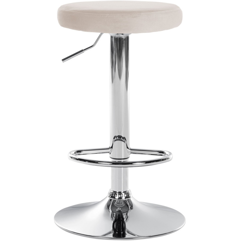 Ensemble de 2 tabourets de bar en velours Ponte chromé crème
