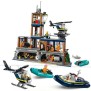 LEGO 60419 City La Prison de la Police en Haute Mer, Jouet avec Hélicoptere et Bateau, 7 Minifigurines et Figurine de Chien