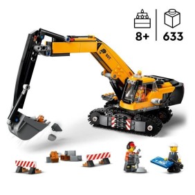 LEGO City 60420 La pelleteuse de chantier jaune, jouet pour enfant a partir de 8 ans