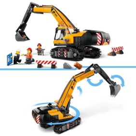 LEGO City 60420 La pelleteuse de chantier jaune, jouet pour enfant a partir de 8 ans