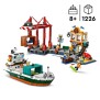 LEGO City 60422 Le port et le navire marchand, jouet de construction a partir de 8 ans