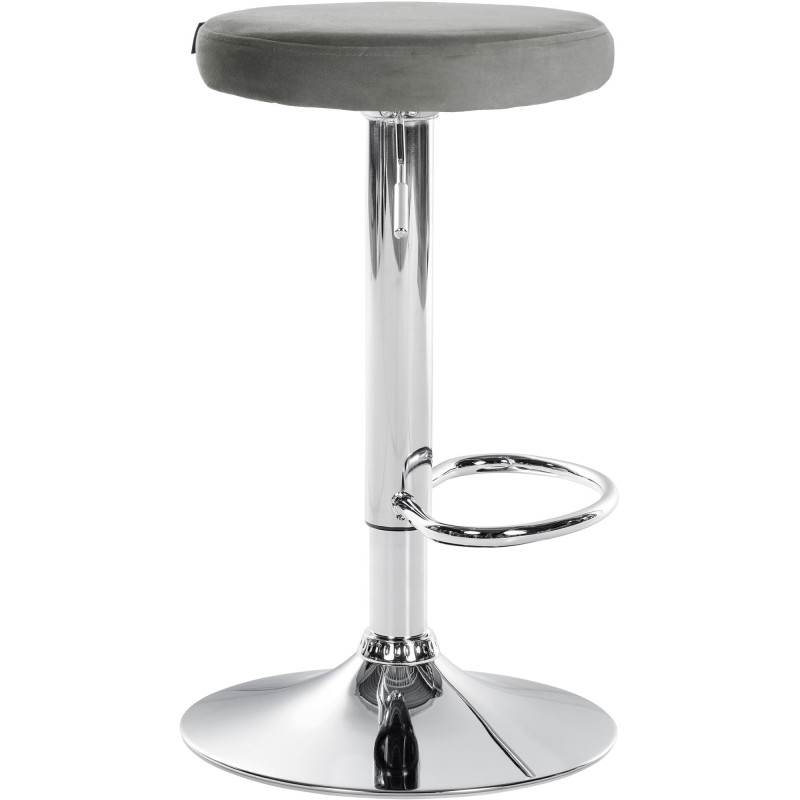Ensemble de 2 tabourets de bar en velours Ponte chromé gris
