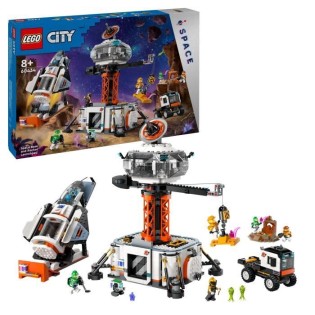 LEGO 60434 City La Station Spatiale et la Base de Lancement de Fusées, Jouet sur L'Espace, avec Robot et 6 Minifigurines