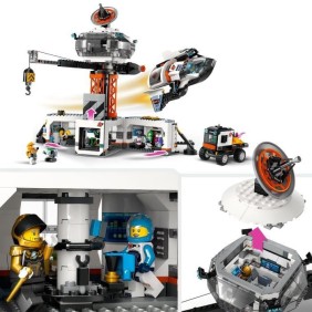 LEGO 60434 City La Station Spatiale et la Base de Lancement de Fusées, Jouet sur L'Espace, avec Robot et 6 Minifigurines