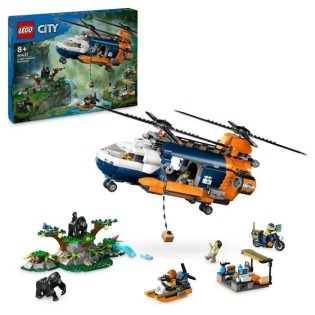 LEGO City 60437 L'hélicoptere de l'explorateur de la jungle au camp de base, des 8 ans